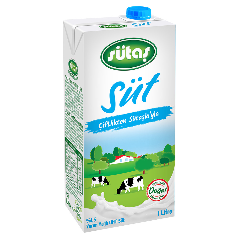 Sütaş Yarım Yağlı Süt 1 Lt.