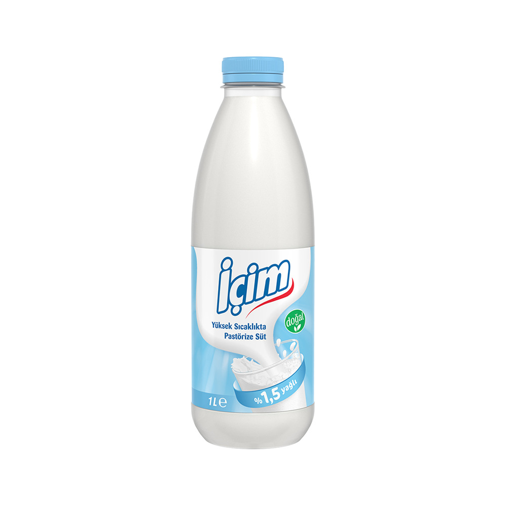 İçim Yarım Yağlı Pastörize Günlük Süt 1Lt Plastik Şişe