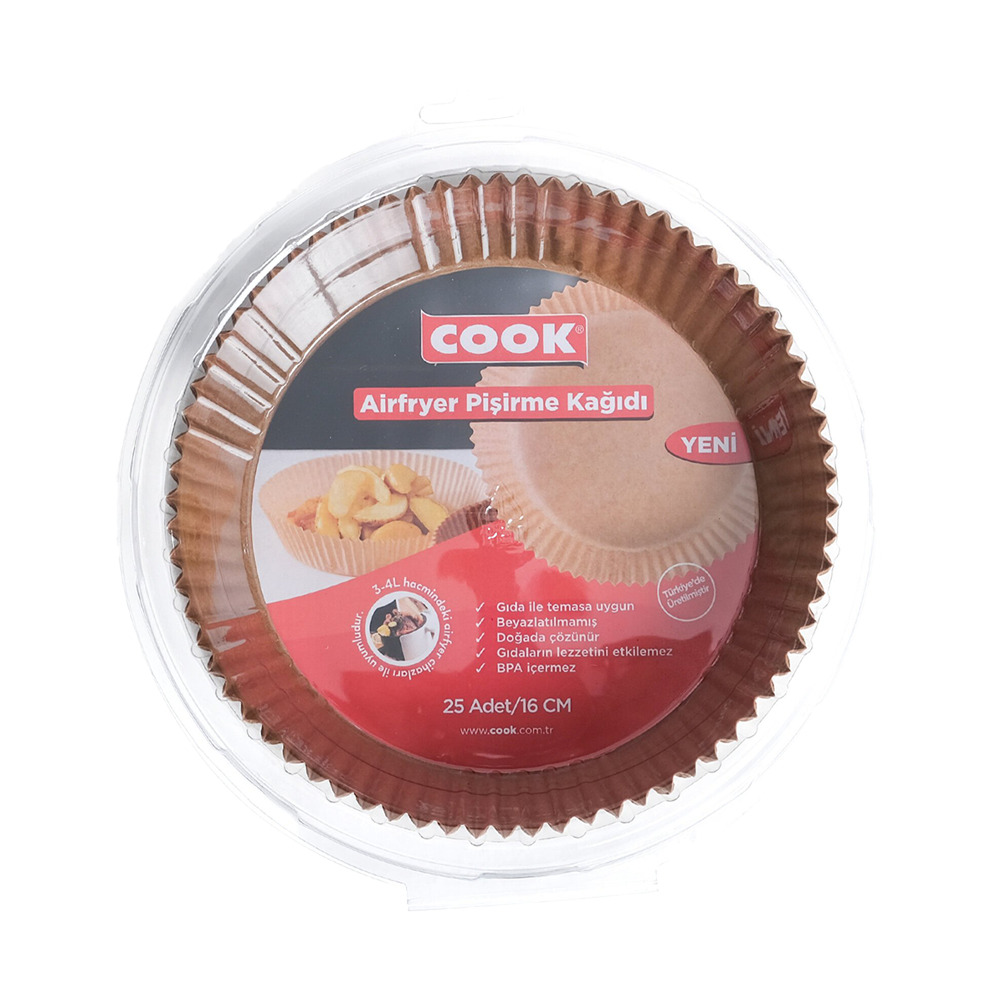 Cook Aırfryer Pişirme Kağıdı 16 Cm 25 Li