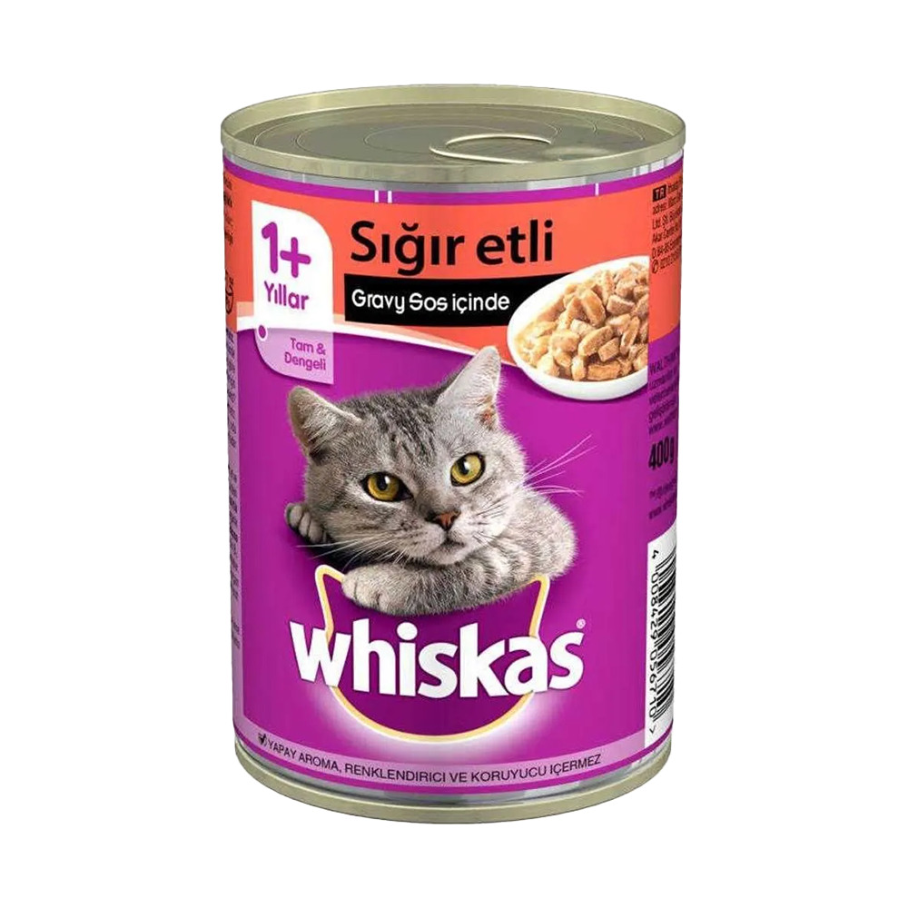 Whiskas Kedi Maması Yaş 400 Gr Sığır Eti Konserve