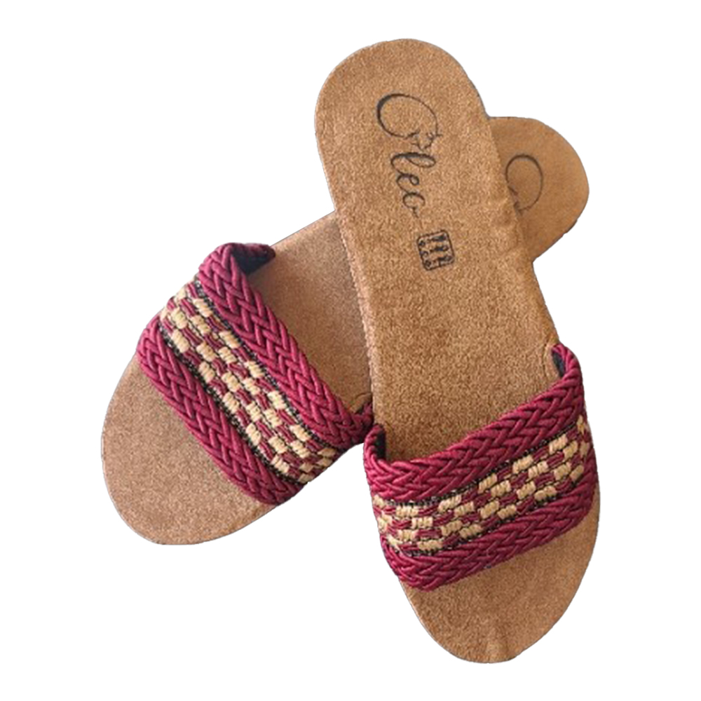 Terlik Bayan Zenne Hasır Örgü Bantlı Düz Taban Cleo