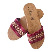 Terlik Bayan Zenne Hasır Örgü Bantlı Düz Taban Cleo