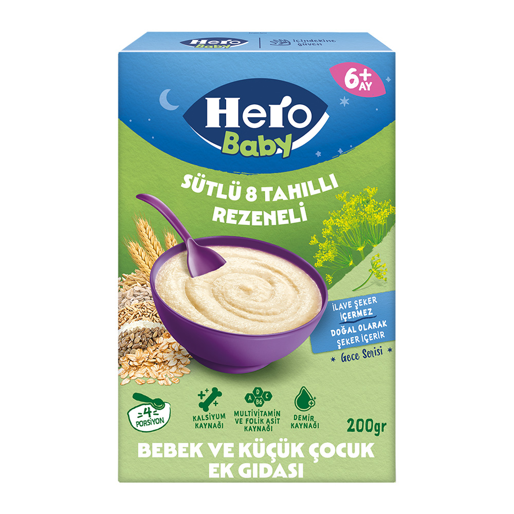 Hero Baby Sütlü Rezeneli 8 Tahıllı 200 Gr