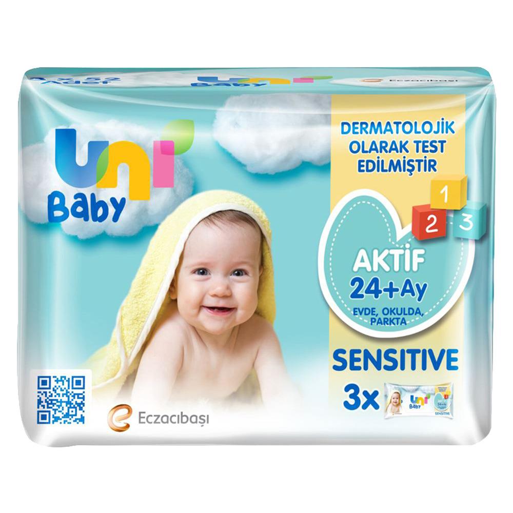 Uni Baby Aktif Sensitive Islak Mendil 3x52 Li