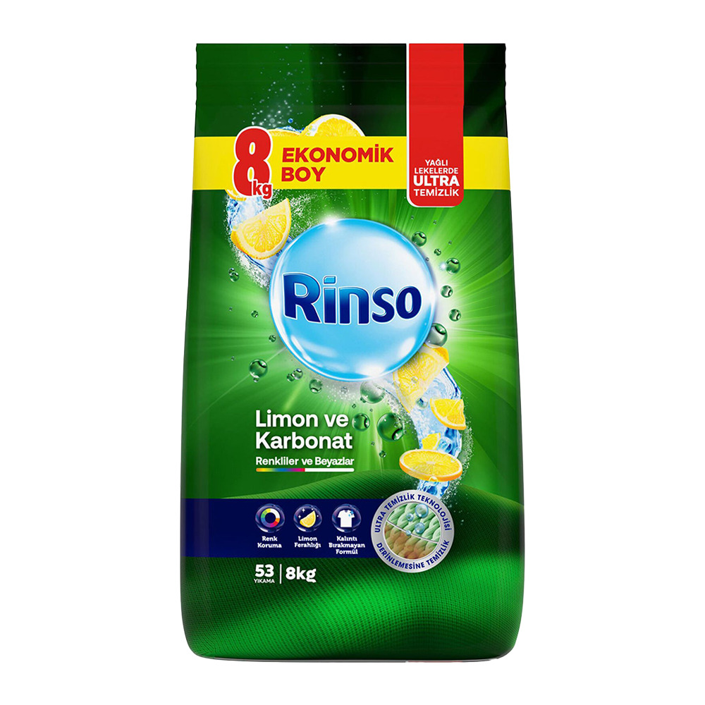 Rinsomatik Toz Deterjan  Limon Karbonat 8Kg