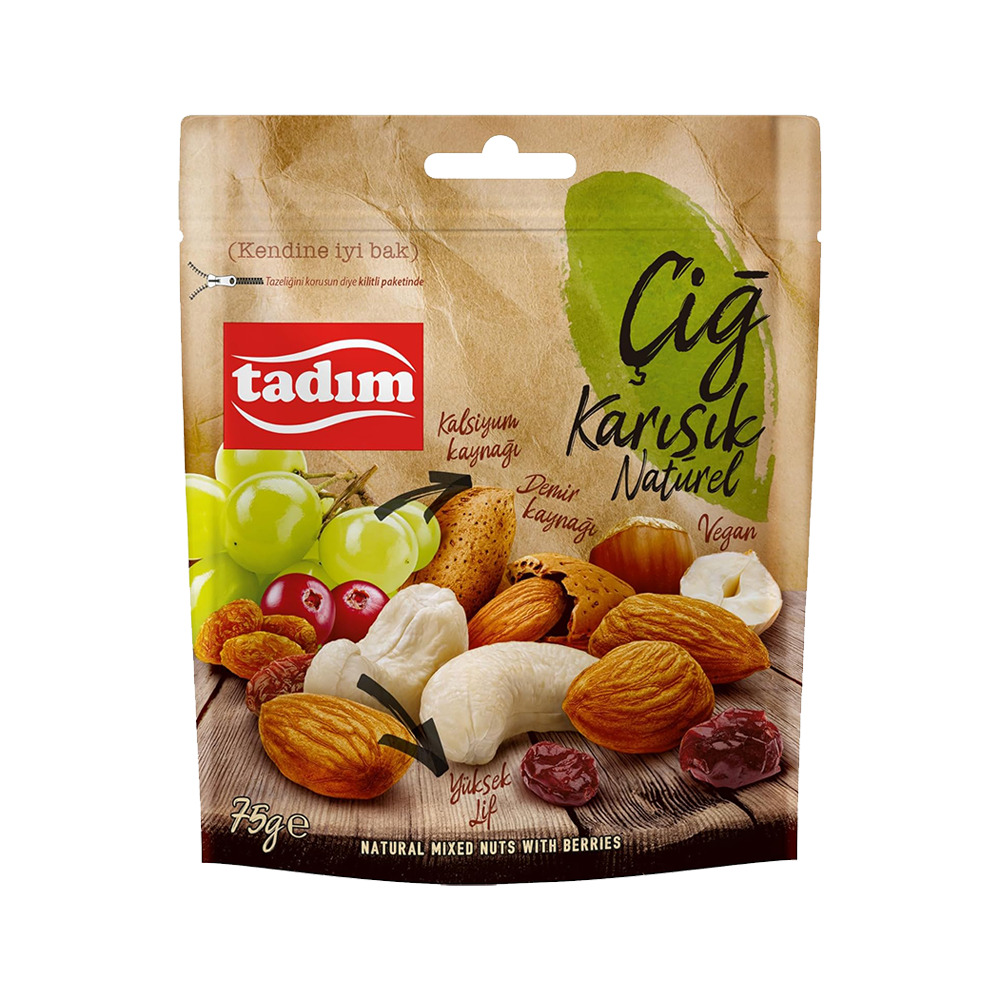 Tadım Karışık Çiğ Kuruyemiş Naturel 75 Gr 