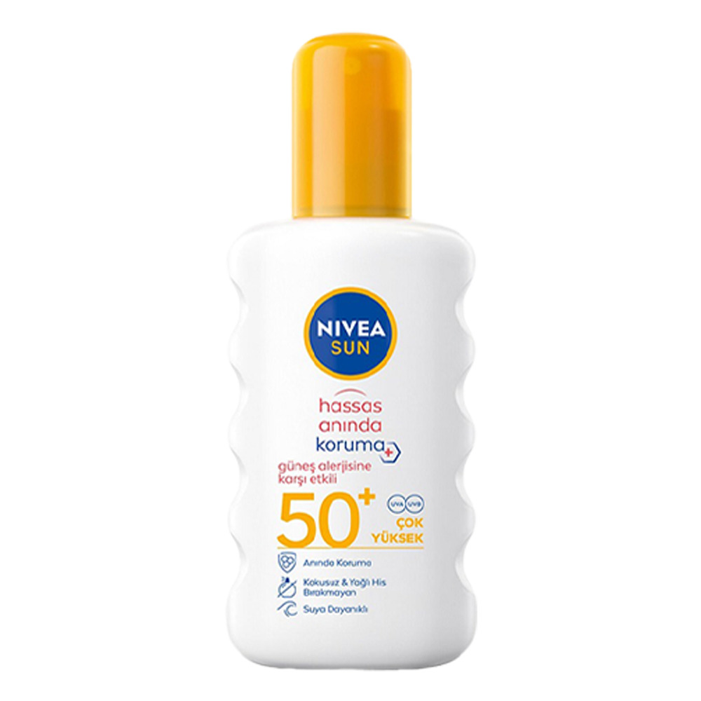 Nivea Sun  SPF 50+ Hassas Koruma Güneş Kremi Sprey 200 Ml