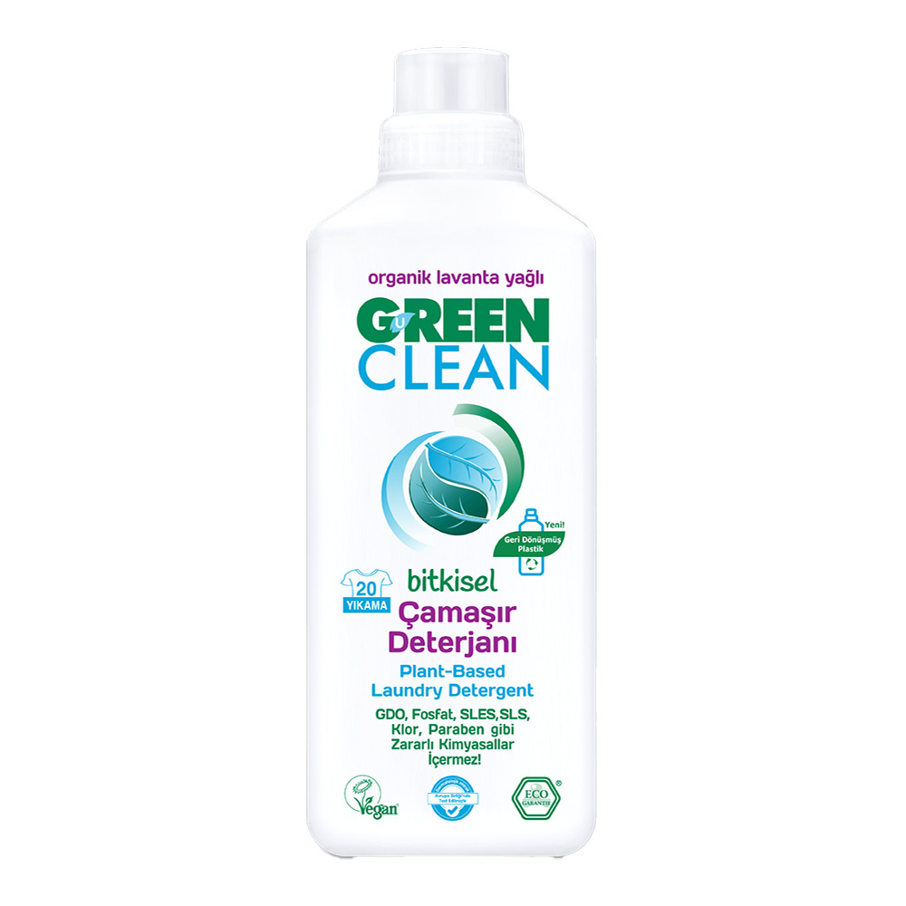 Green Clean Bitkisel Çamaşır Deterjanı 1000Ml Lavanta Yağlı.