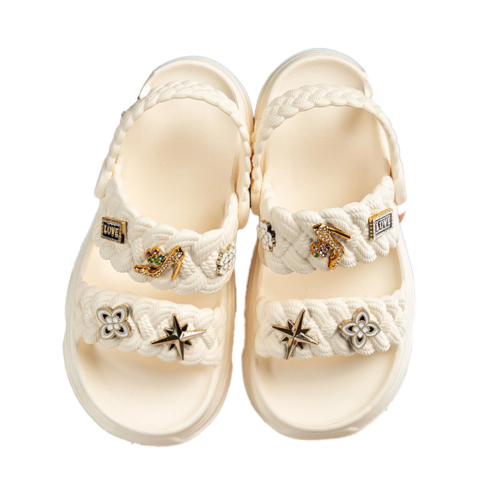 Sandalet Terlik Bayan Zenne Örgülü 5 Taşlı Ezo169.02