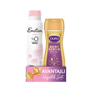 Emotion Deodorant 150 Ml Love+Duş Jeli Body Scrub Gold 250 Ml 