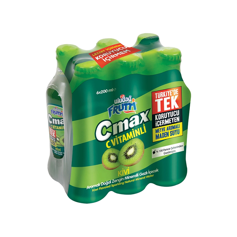 Fruttı Cmax 6*200Ml Mineralli Gazlı İçecek Kivi