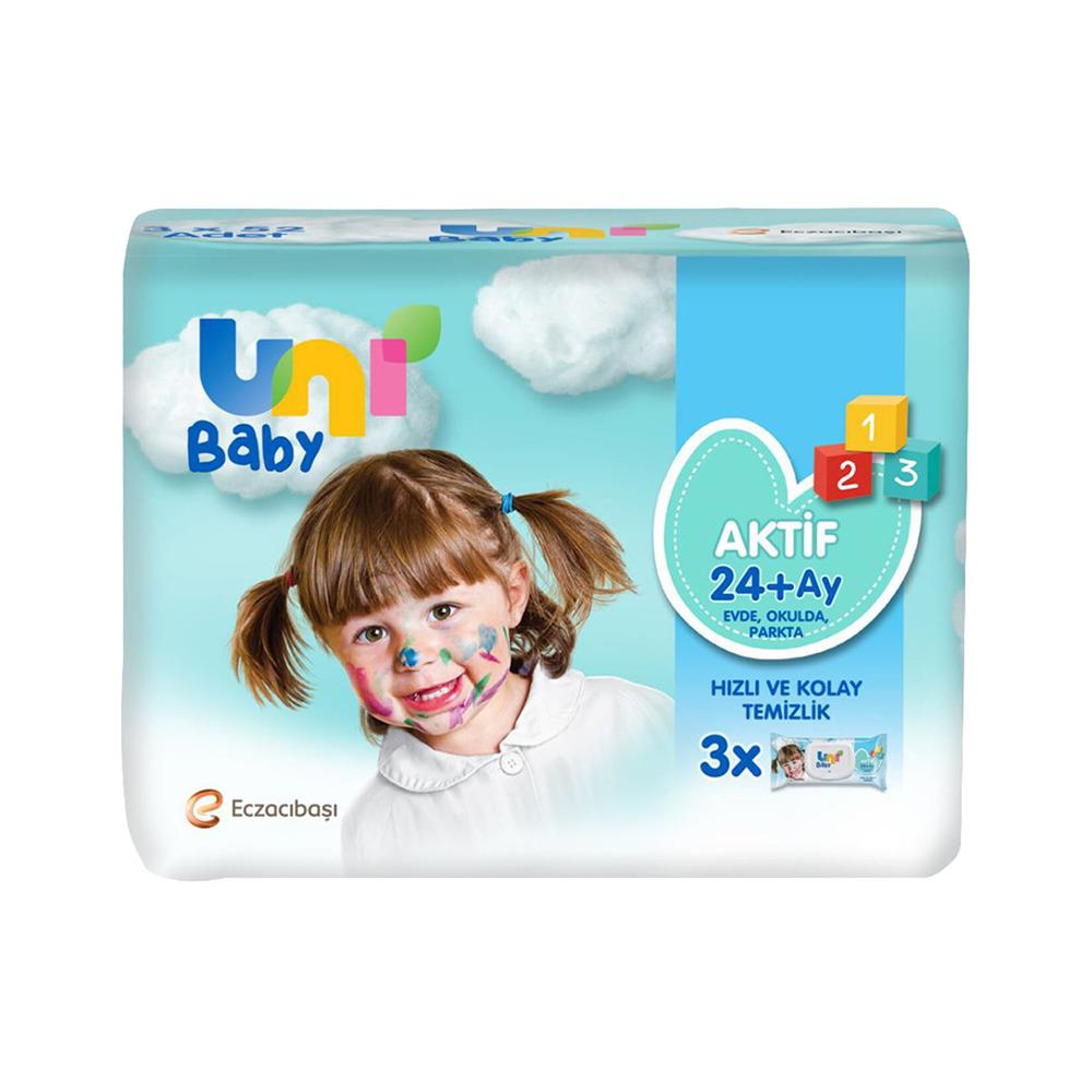 Uni Baby Aktif Islak Mendil 3*52 Li 24+Ay