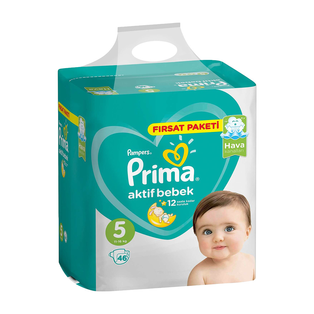 Prima Aktif Bebek Fırsat Paketi Junior Bebek Bezi 46'lı No:5