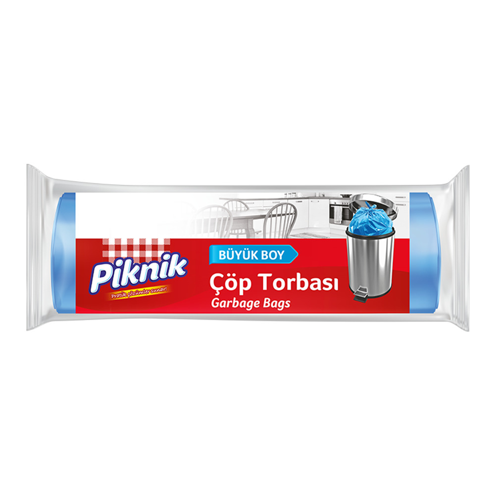 Piknik Büyük Boy Çöp Torbası 10'lu 65*80 Cm 
