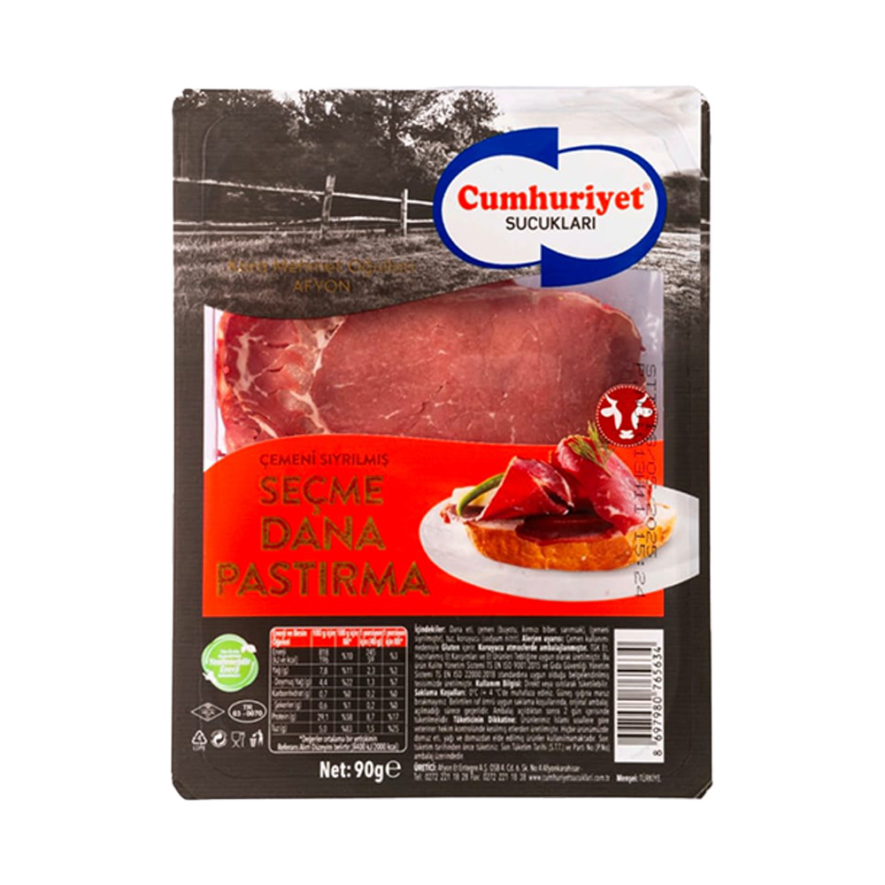 Cumhuriyet Dana Pastırma 90Gr.