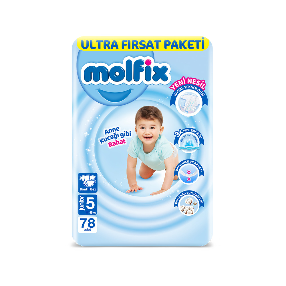 Molfix Çocuk Bezi 78 Li No:5 11-18 Kg Ultra Fırsat Paketi