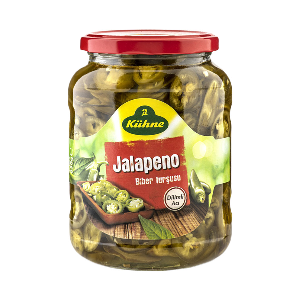 Kühne Türk Tipi Dilimli Jalapeno Turşusu 650Gr
