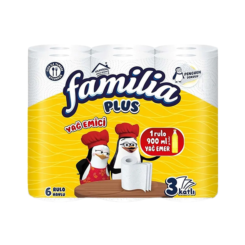 Familia Plus Havlu 6'Lı Yağ Emici 3 Katlı