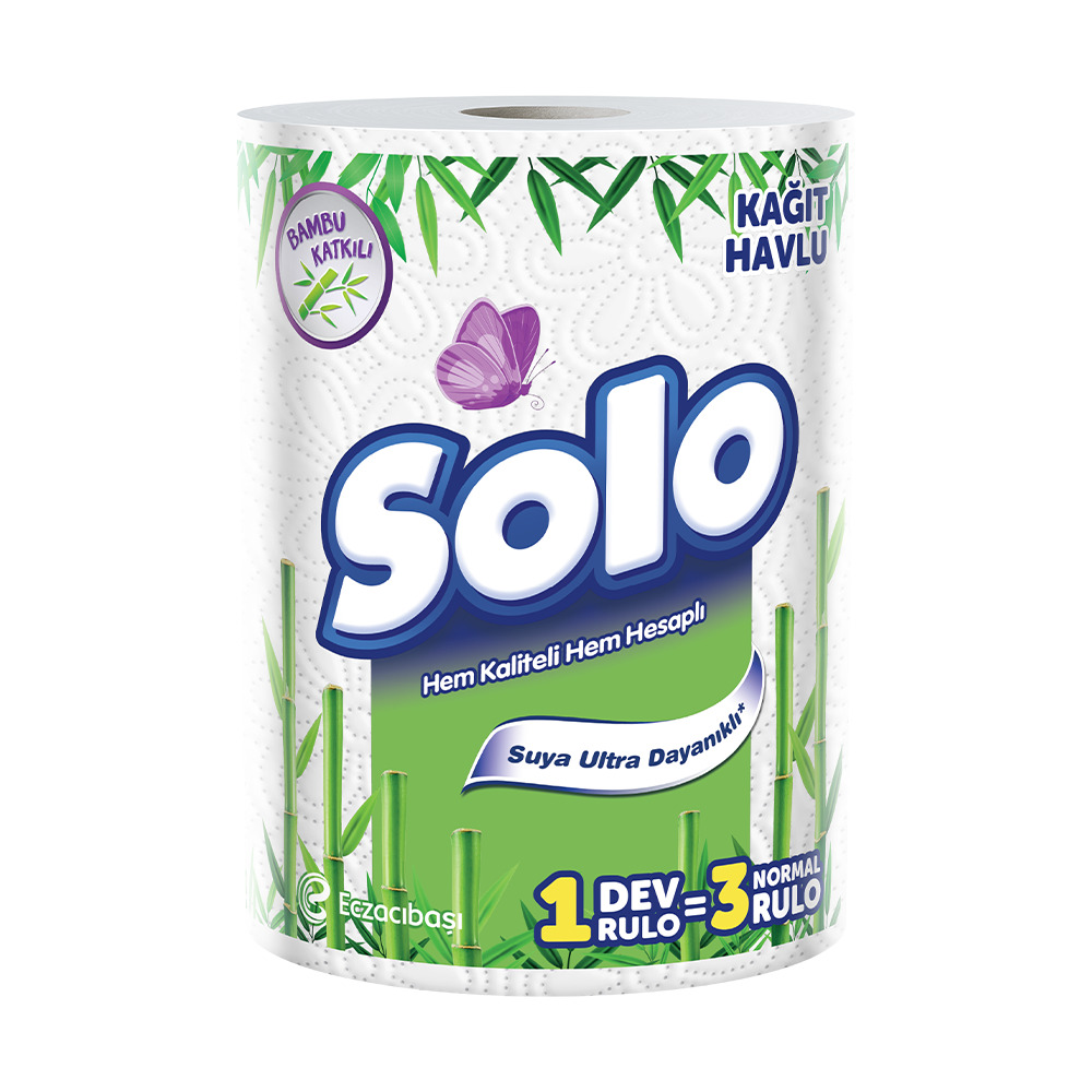 Solo Bambu Suya Ultra Dayanıklı Kağıt Havlu Dev Rulo 