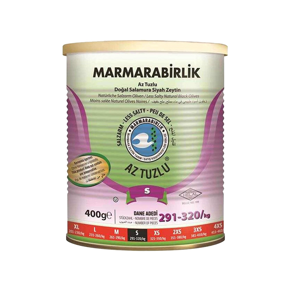 Marmara Birlik Az Tuzlu Salamura Siyah Zeytin 400 Gr 