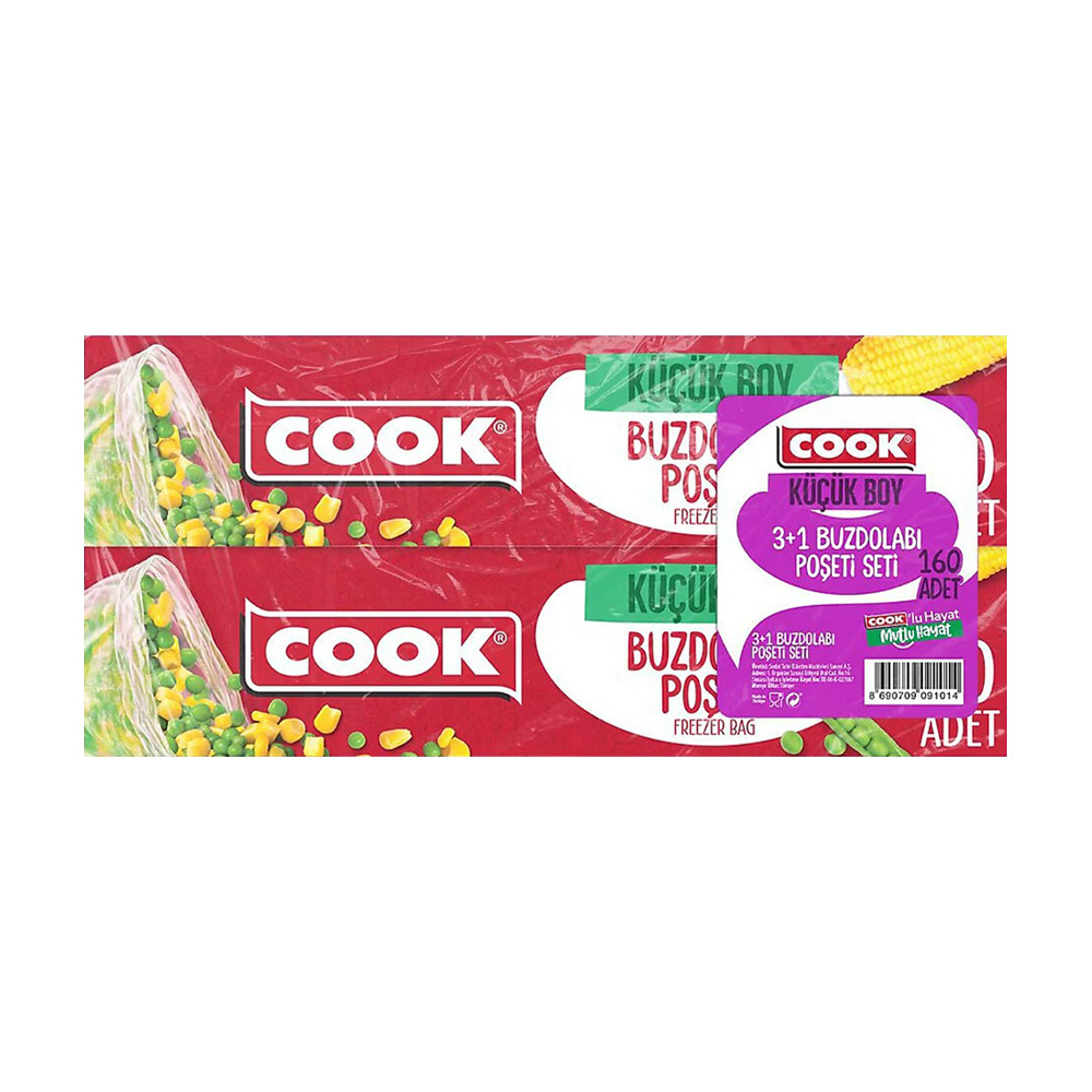 Cook Küçük Boy Buzdolabı Poşeti 4 Al 3 Öde 20*30 Cm 40’li