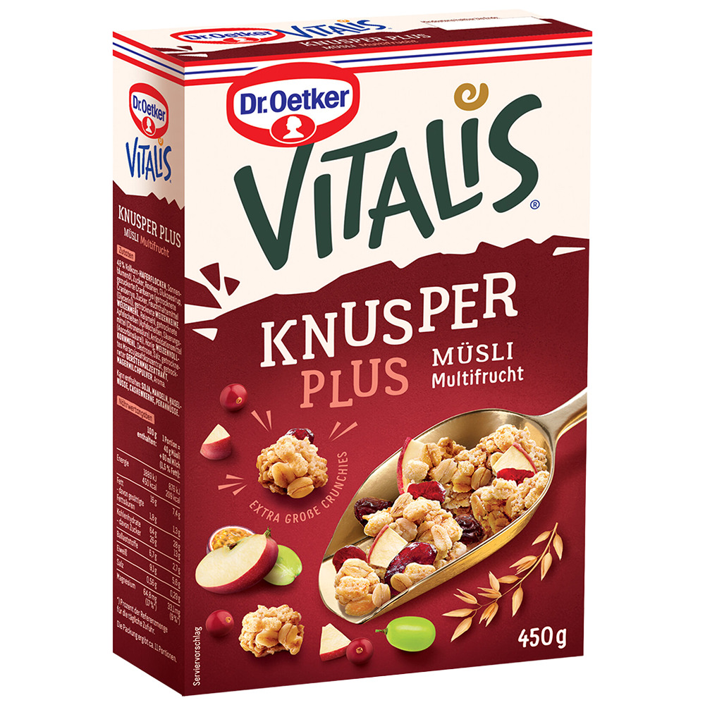 Dr. Oetker Vitalis Knusper Plus Multi Frucht 450 Gr.