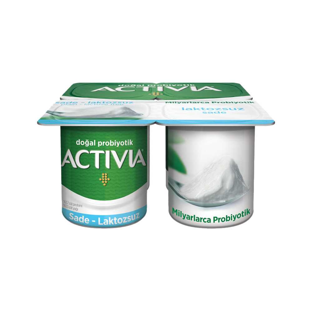 Activia Doğal Probiyotik Laktozsuz Sade 4*100 Gr