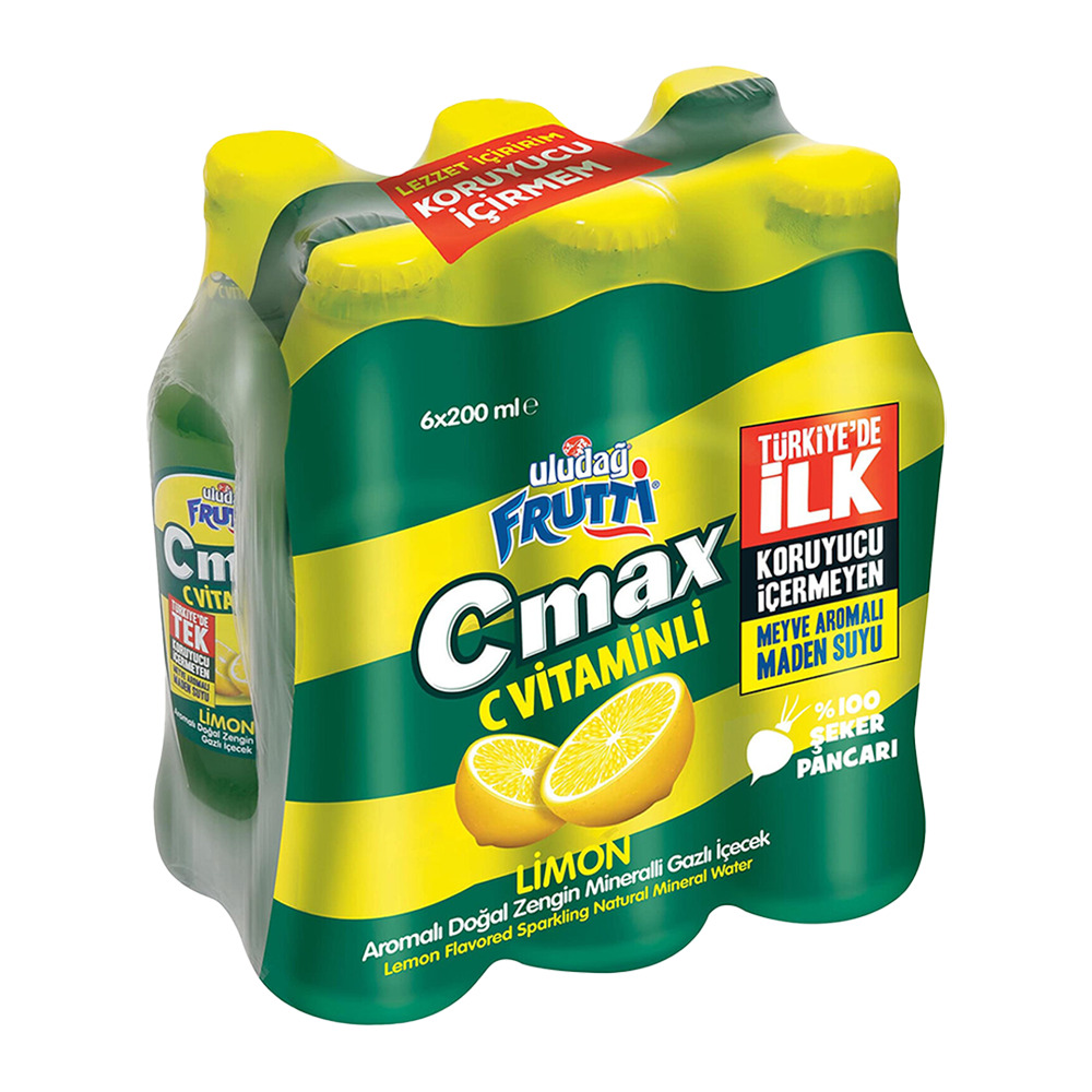 Uludağ Fruttı Cmax 6*200Ml Limon Gazlı Mineralli İçecek