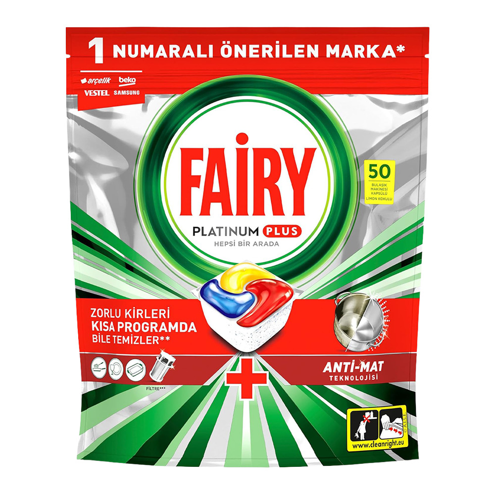 Fairy Platinum Plus 50'Li Bulaşık Deterjanı Limon Kokulu