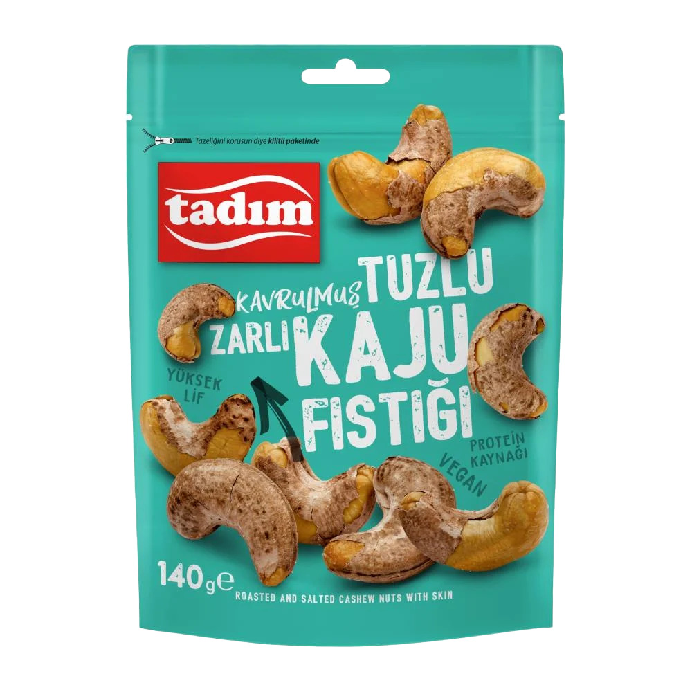 Tadım Zarlı Kavrulmuş Tuzlu Kaju 140 Gr. 