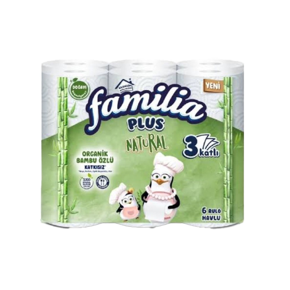 Familia Plus Natural Havlu 6'Lı 3 Kat
