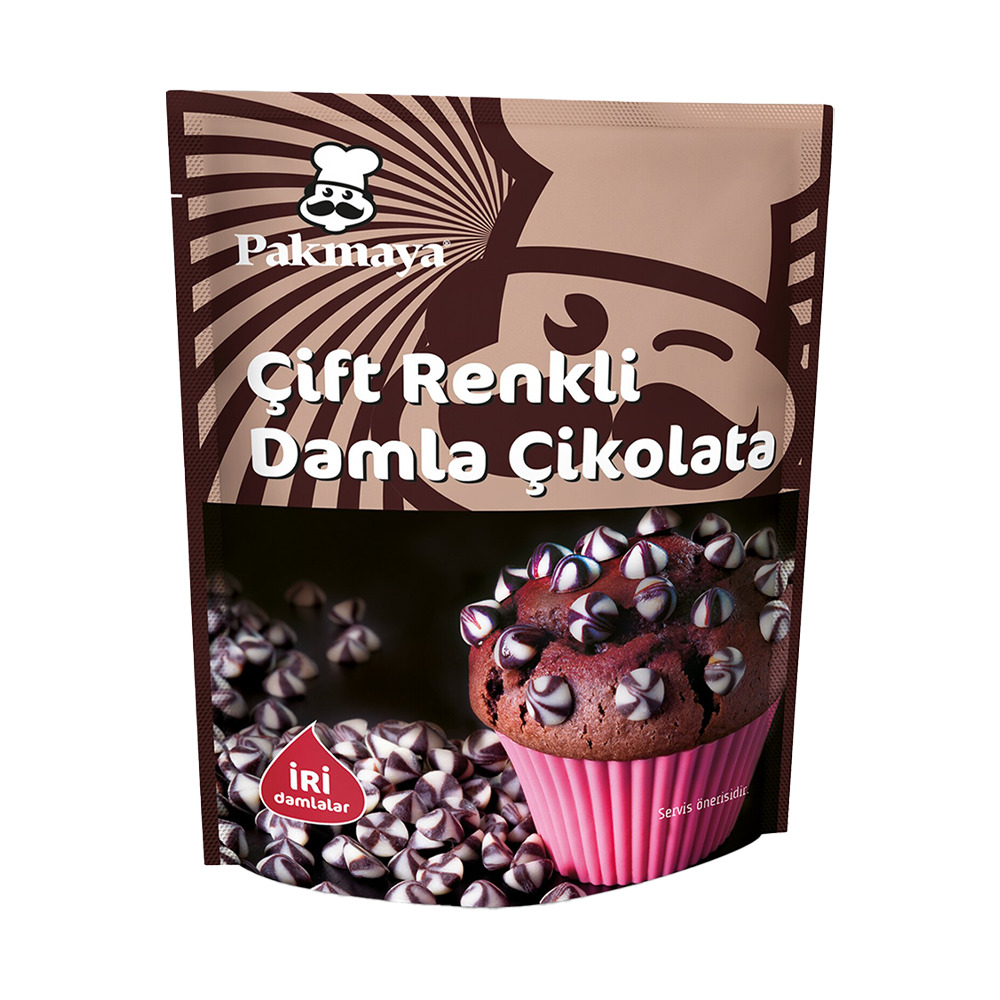 Pakmaya Çıft Renkli Damla Çikolata Poşet 70 Gr