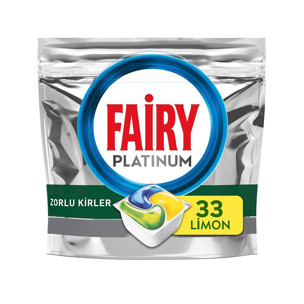 Fairy Platinum 33 Yıkama Kapsülü Limon Kokulu Bulaşık Makinesi Deterjanı