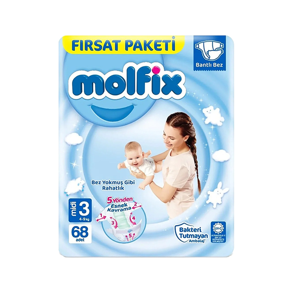 Molfix Çocuk Bezi Midi 68 Li 4-9 Kg